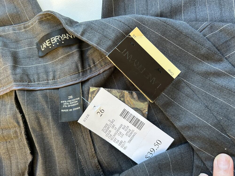Lane Bryant Gray Pinstripe Dress Pants Size 26 NWT Career Office Workwear